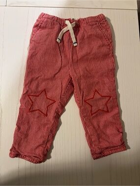 Baby Boden Red and White Stripe Elastic Waist Pants
